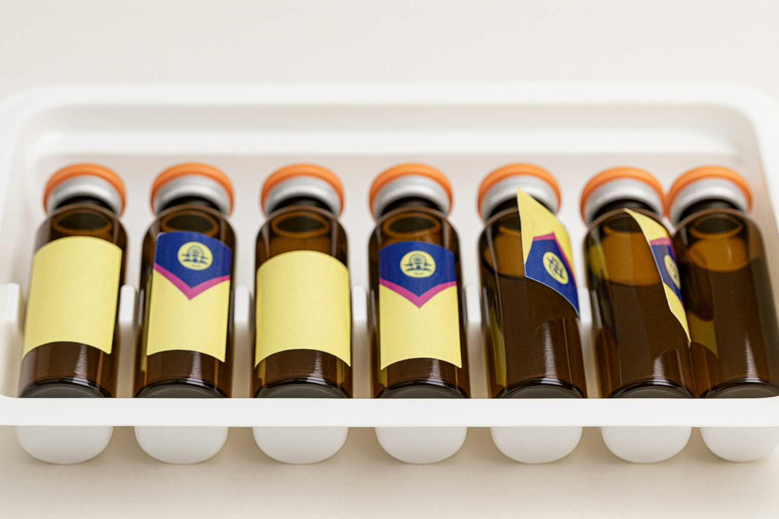 不同瓶体形状对不干胶标签贴标起翘的影响示意图