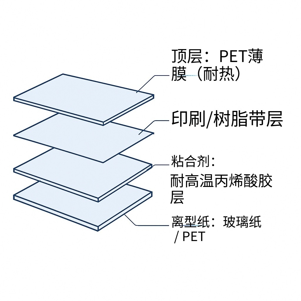 耐高温不干胶标签结构示意图