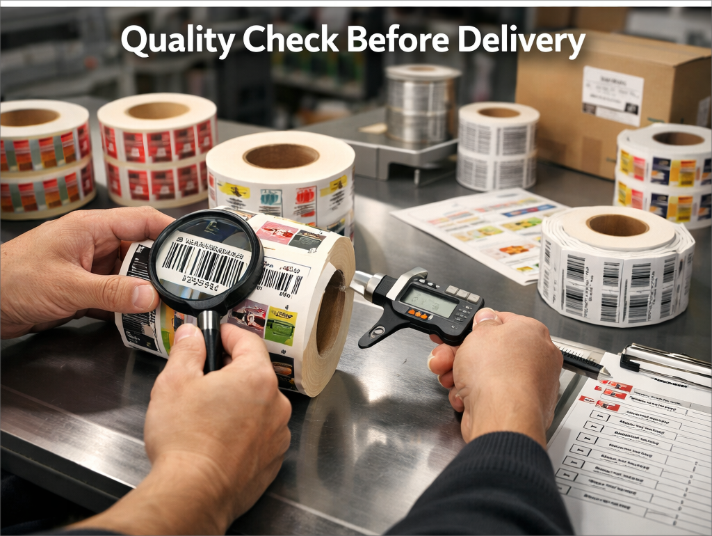 华益不干胶标签成品检验与交付复核场景