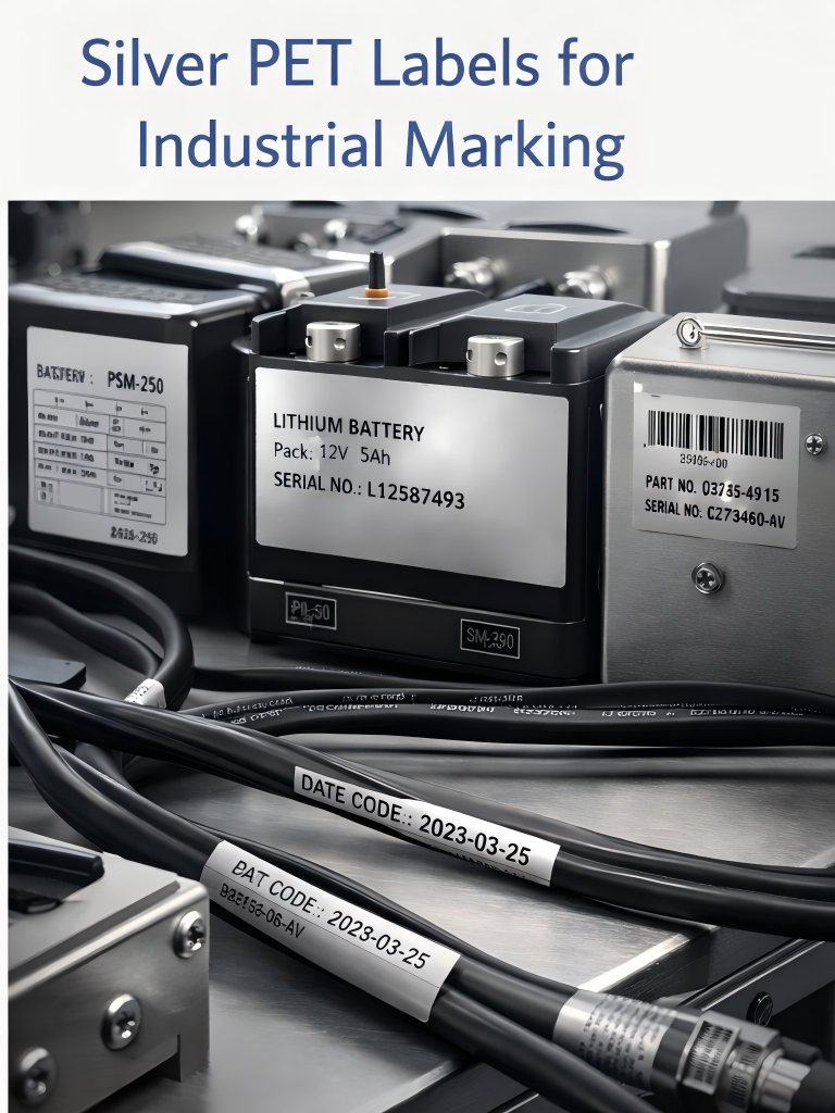 银色PET不干胶标签在电池设备和工业识别中的应用